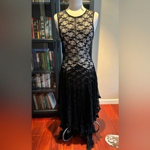 Free People French Courtship Black Slip Dress Size M